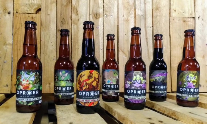Selectie van flesjes bier van de Oproer Brouwerij